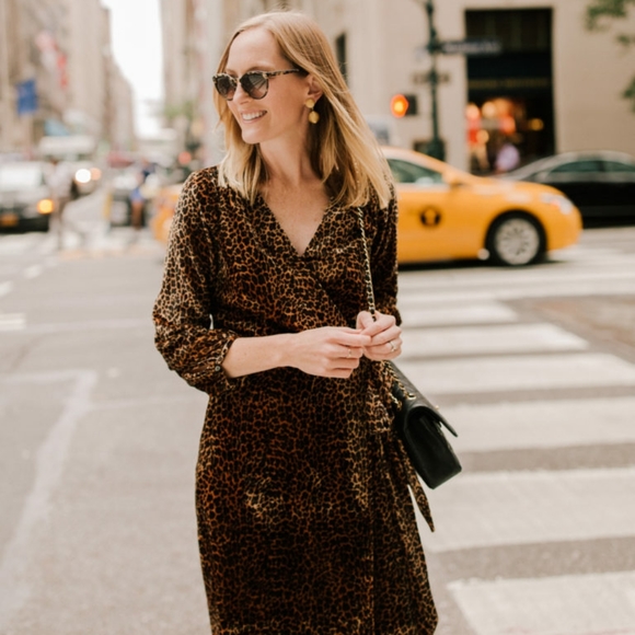 NWOT J Crew Velvet Leopard Dress - Picture 1 of 8